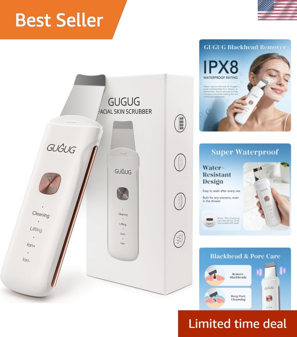 4-in-1 Waterproof Skin Scrubber: Portable Pore Cleaner & Blackhead Remover