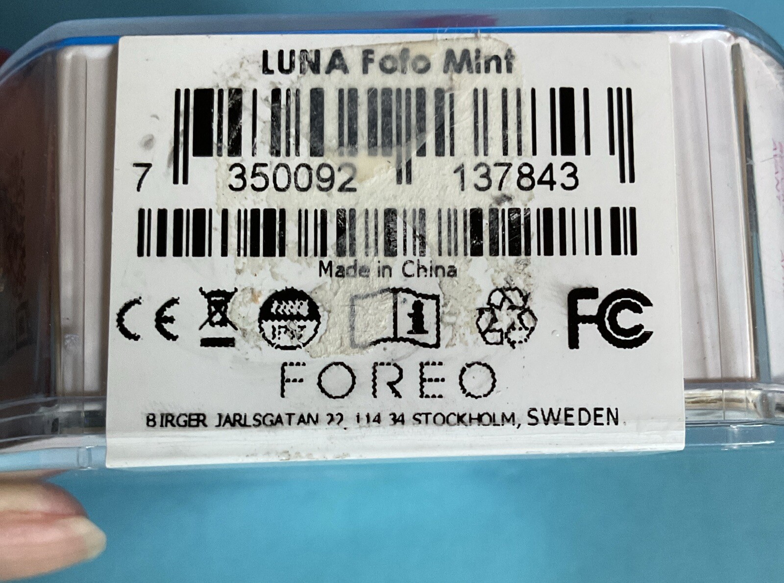 Forro Luna Fofo Silicone Facial Cleanser Mint Color New Opened Box