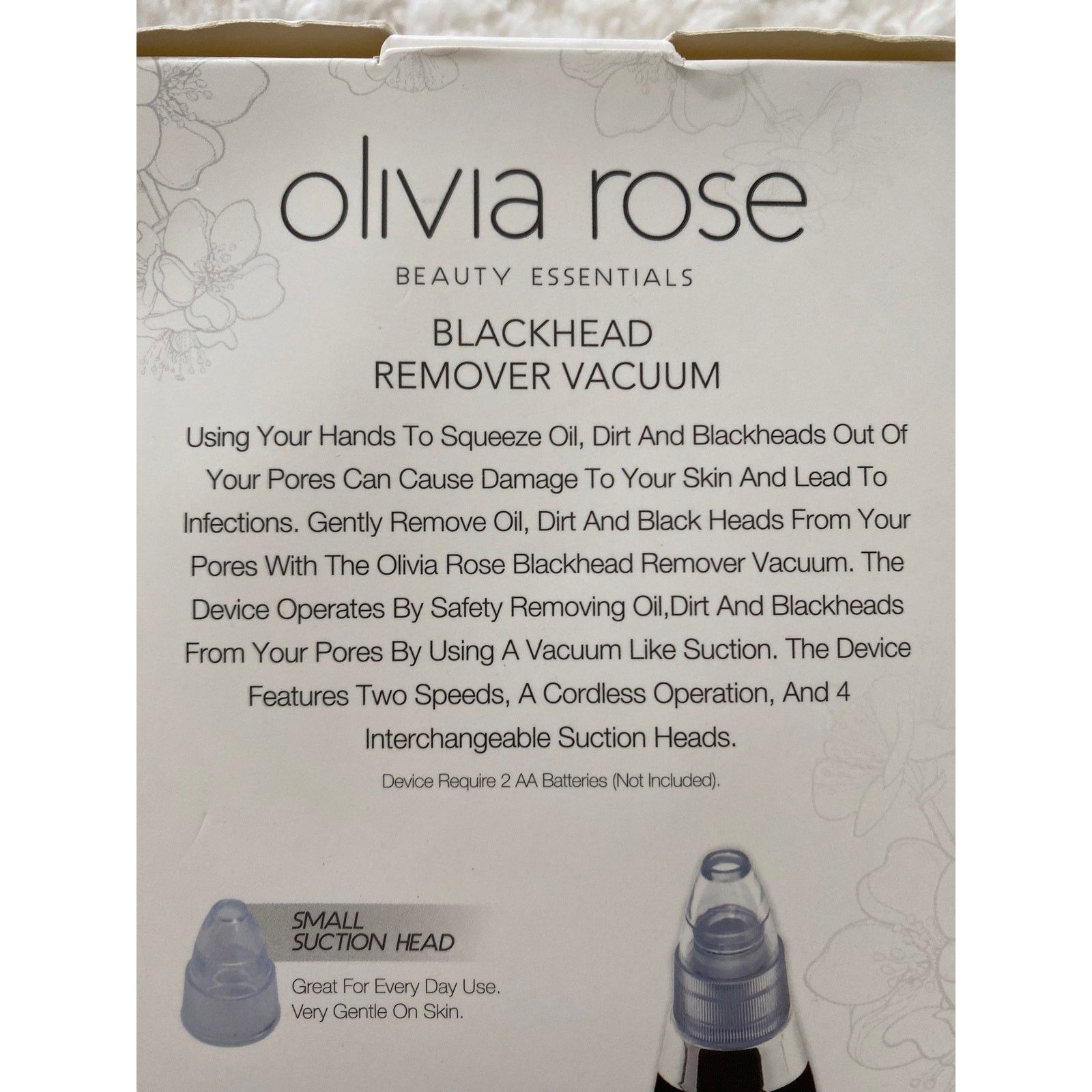 Olivia Rose Electric Vacuum Blackhead Remover Face Suction Pore Cleanser NEW
