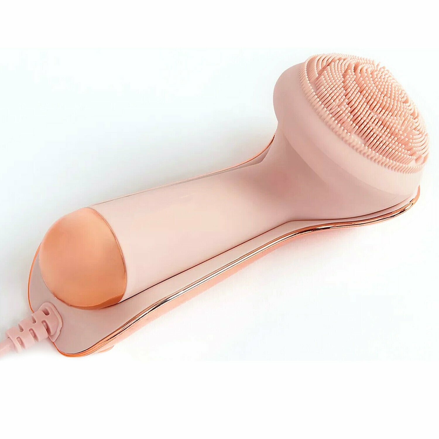 Ultimate Silicone Face Scrubber and Cleanser with Charging Cradle – Rose Gold