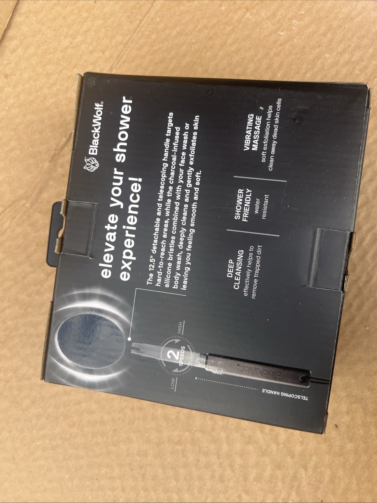 NEW & SEALED!BlackWolf Sonic Scrubber Black Vibrating Scrubber Men Rechargeable