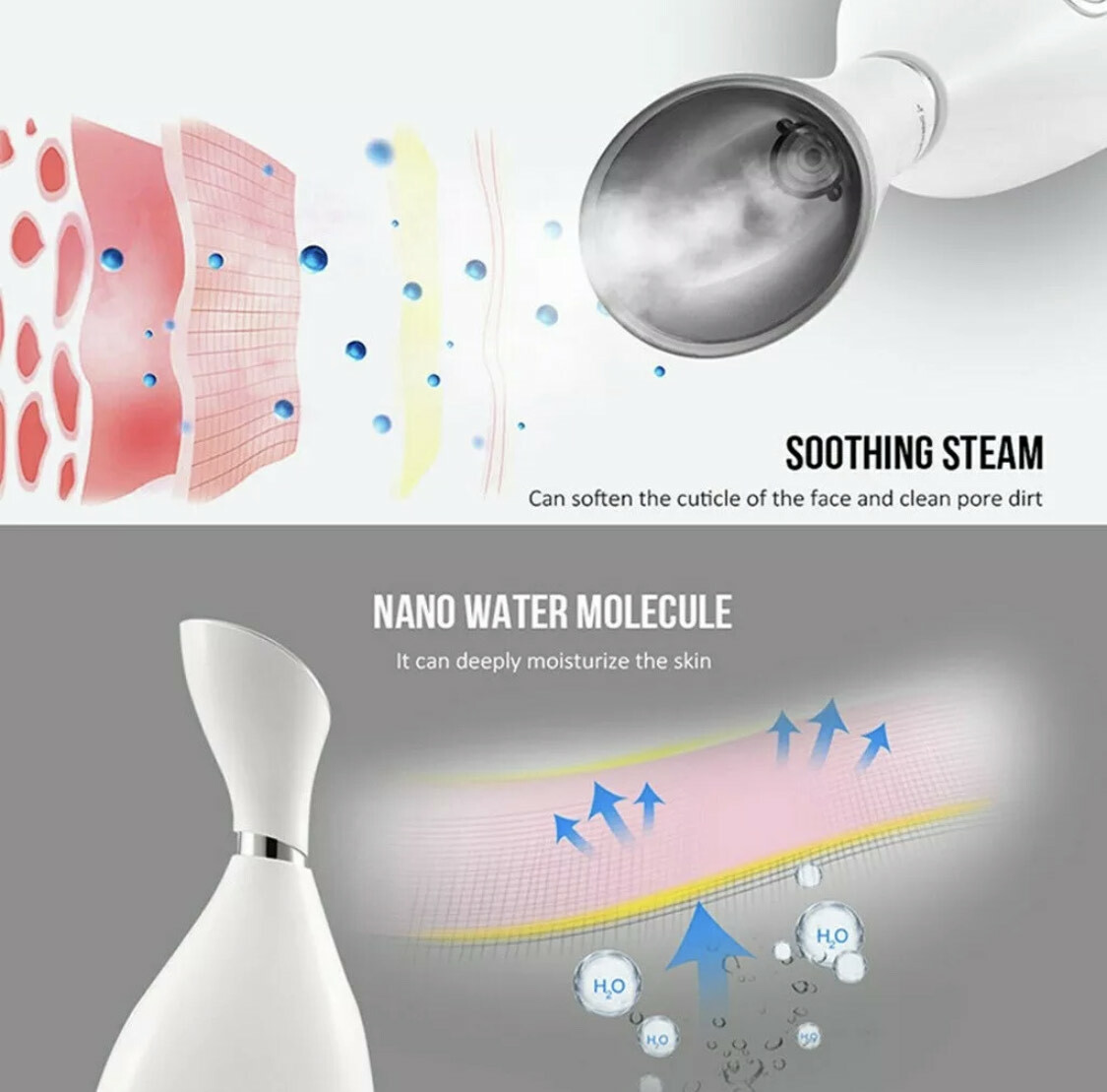 Facial Steamer Nano Ionic Face Sprayer SPA Skin Care FREE blackhead remove kit*