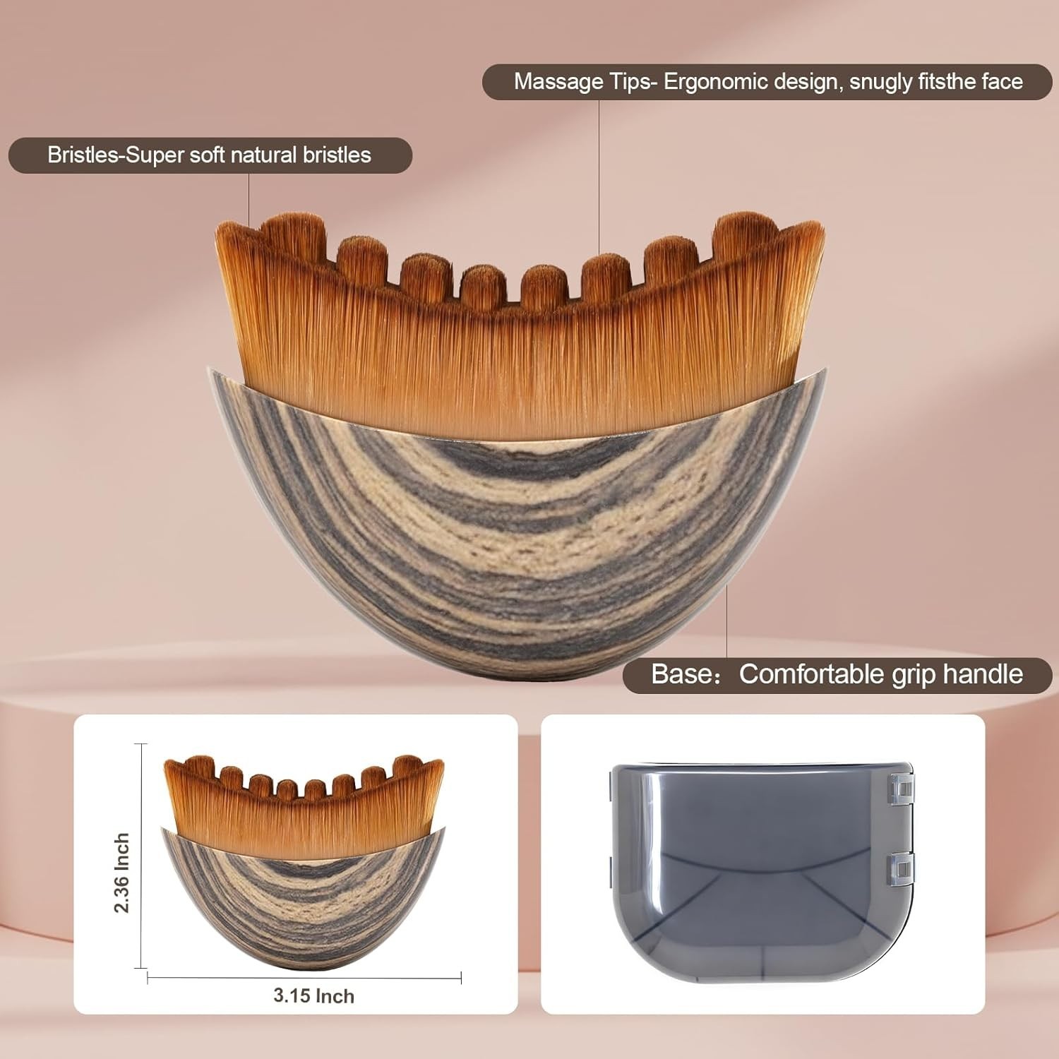 Lymphatic Contour Face Brush, Ergonomic Lymphatic Drainage Massager Facial Brush
