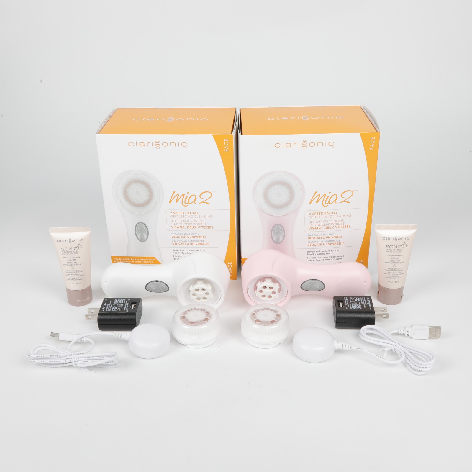 NEWE 2 Speeds White Clarisonic Mia 2 Sonic Facial Skin Cleansing Brush System US
