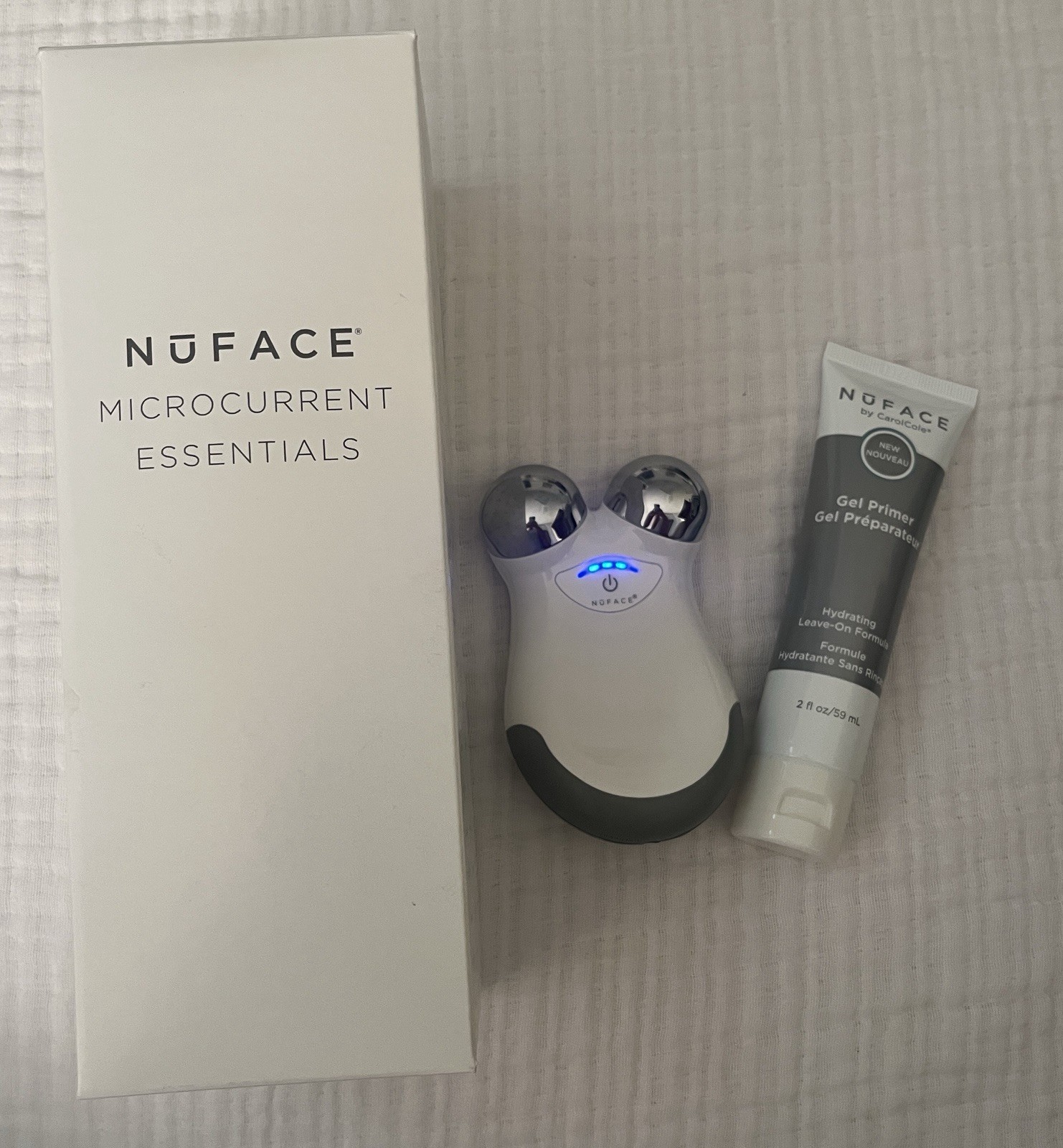 NuFACE Mini Starter Kit – White Microcurrent Facial Device & Gel Primer