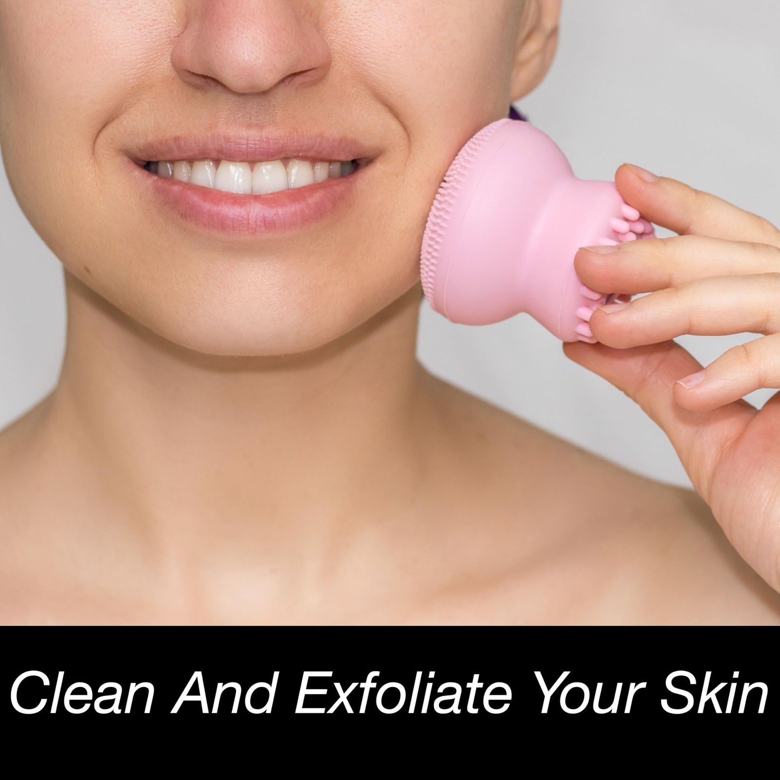 Mini Silicone Face Cleansing Brush – Gentle Exfoliator & Facial Massager Pink
