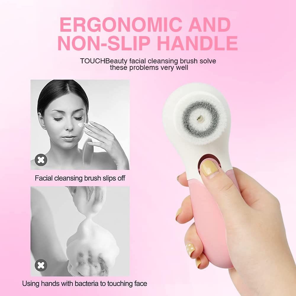 Luxury Spin Brush Face Cleanser – 3 Brush Heads for Deep Cleansing & Exfoliation