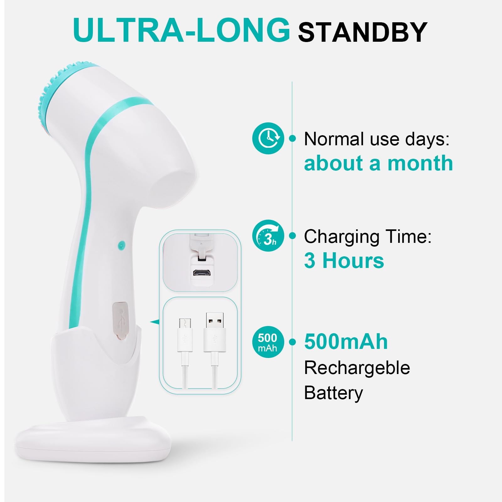 Facial Cleansing Brush, 3 in 1 Electric Face Scrubber with 3 Brush Heads for …