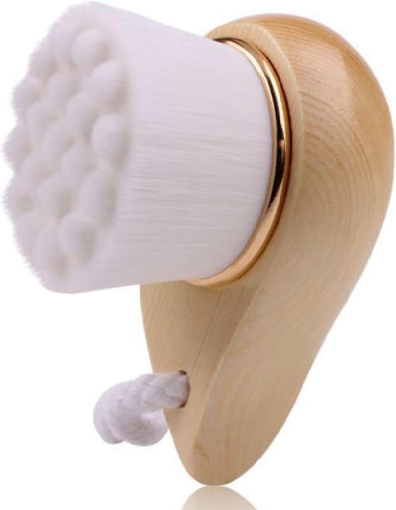 Benat. Facial Bamboo Wood Handle Cleansing Brush. Extra-Soft Fiber Facial Brush.