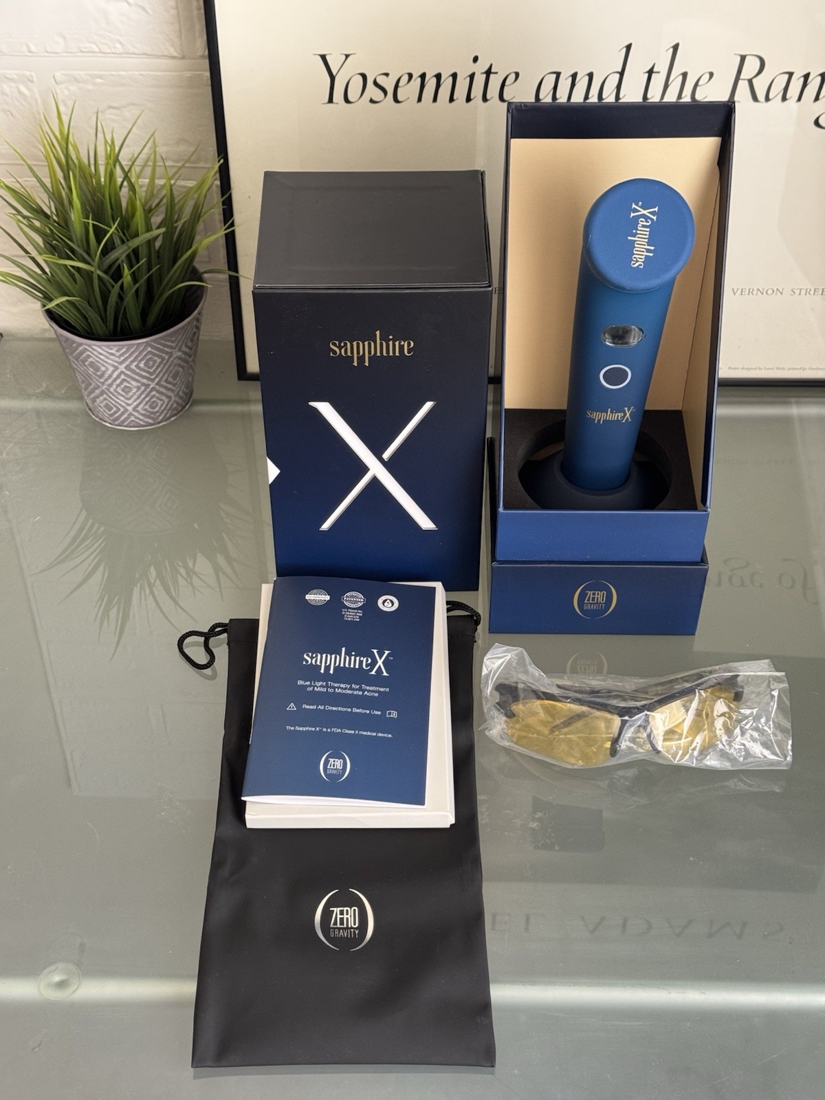 ZERO GRAVITY SAPPHIRE X Blue Light Skin Therapy Topical Heat Eliminate Acne-NEW