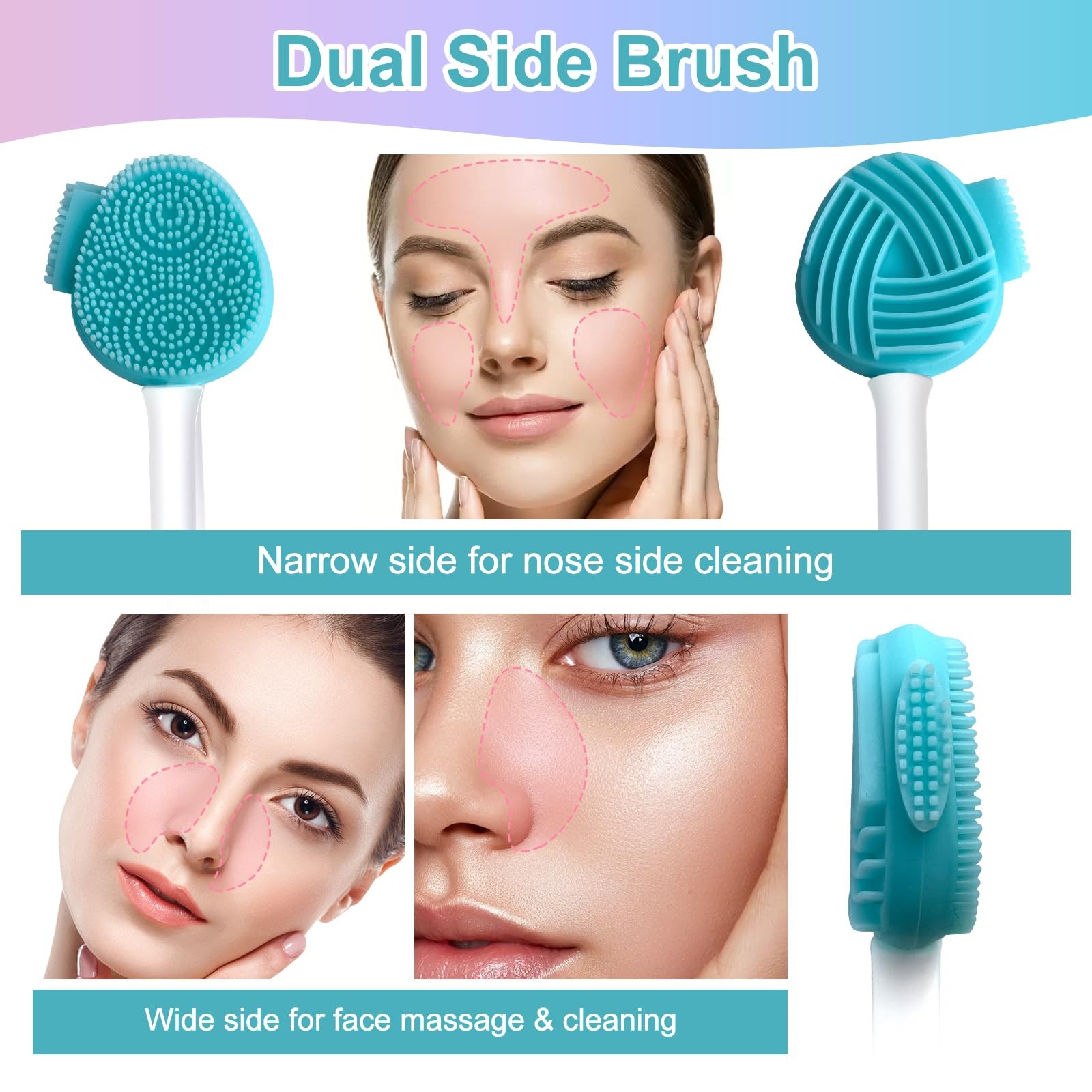MUIIGOOD Blue Silicone Face Scrubber Mask Brush Exfoliating 1pcs