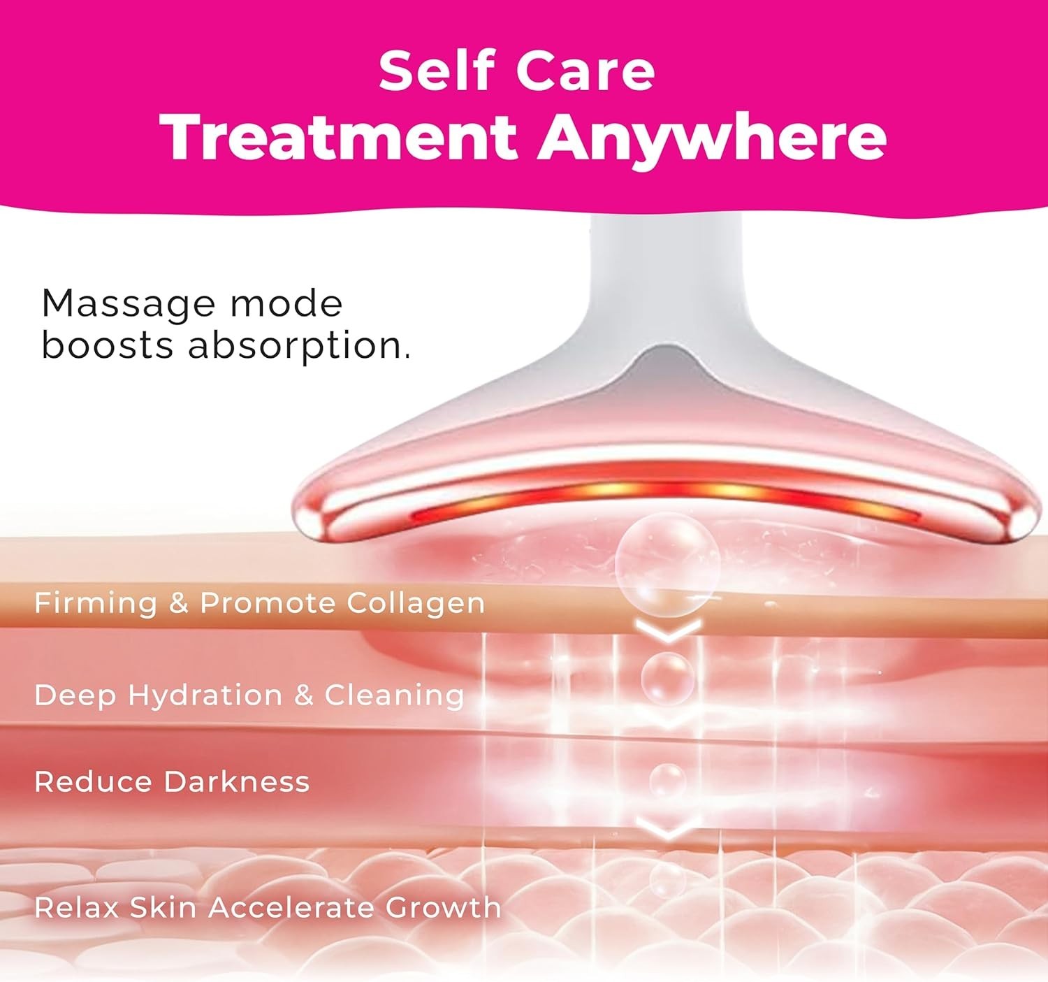 Biiney pinknext glow LIMITED EDITION 7 color LED NECK FACIAL THERAPY MASSAGER
