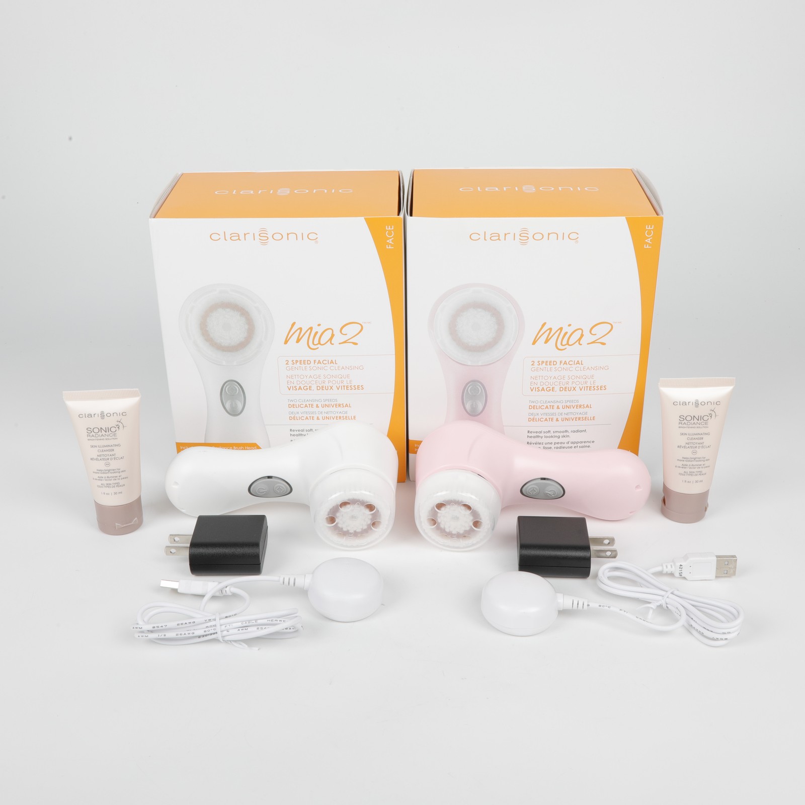 NEWE 2 Speeds White Clarisonic Mia 2 Sonic Facial Skin Cleansing Brush System US
