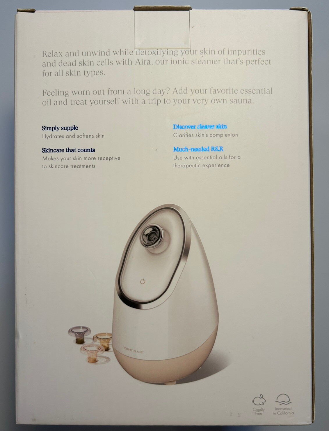 NEW SEALED Vanity Planet Aira Ionic Facial Steamer – Silver Edition/Skincare