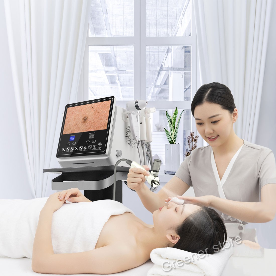 8in1 Facial Deep Cleansing Skin Analyzer Skin Hair Scalp Care LED Light Therapy