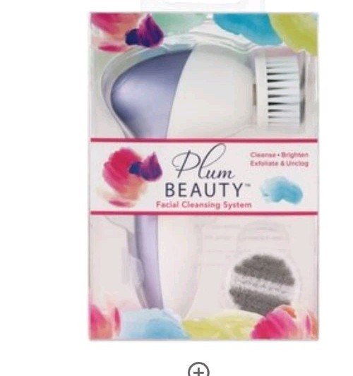 Plum Beauty Facial Cleansing System 2 Brush Heads Cleanses & Exfoliates