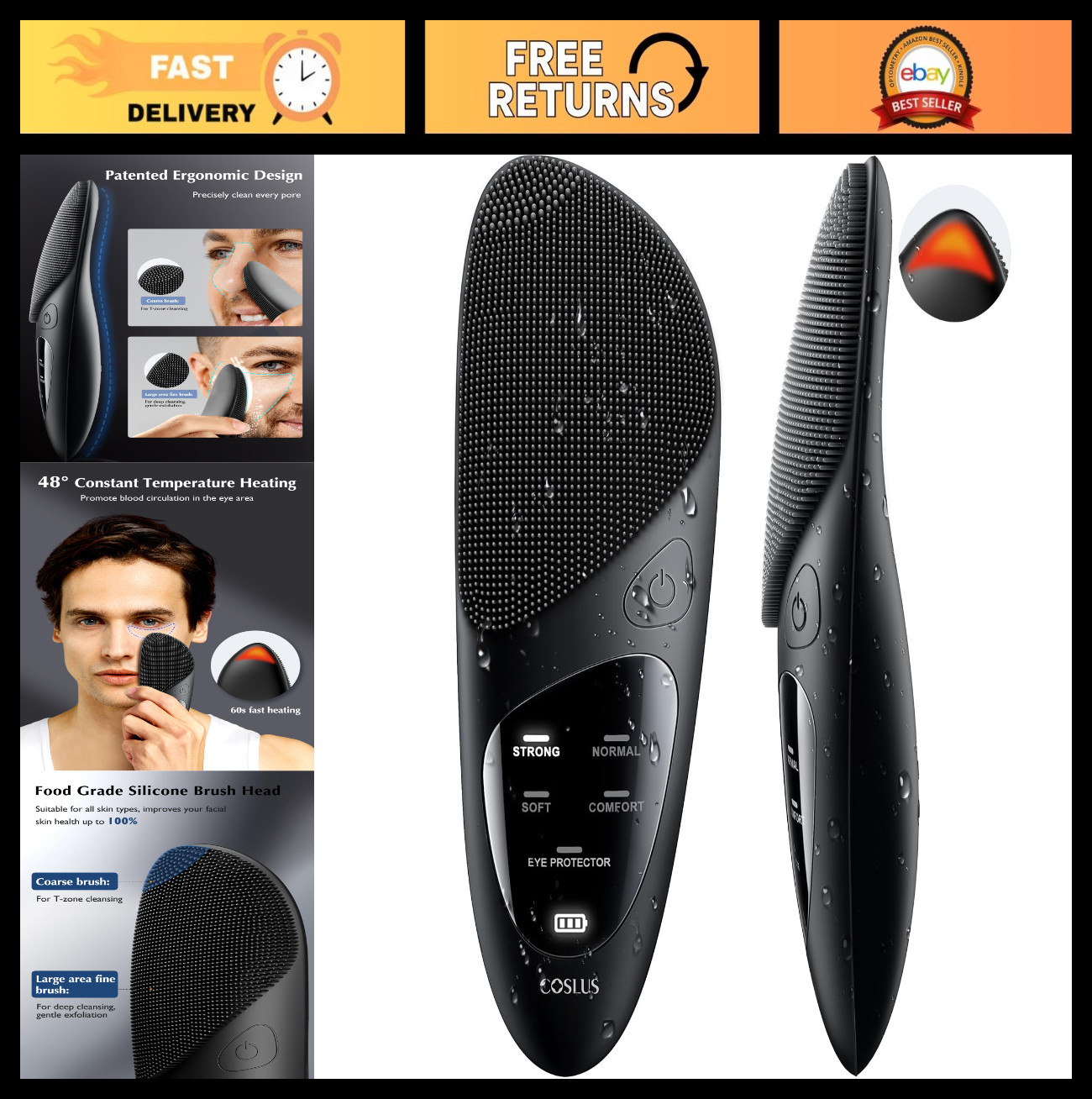 Portable Waterproof Silicone Face Scrubber – Rechargeable Facial Cleansing Brush