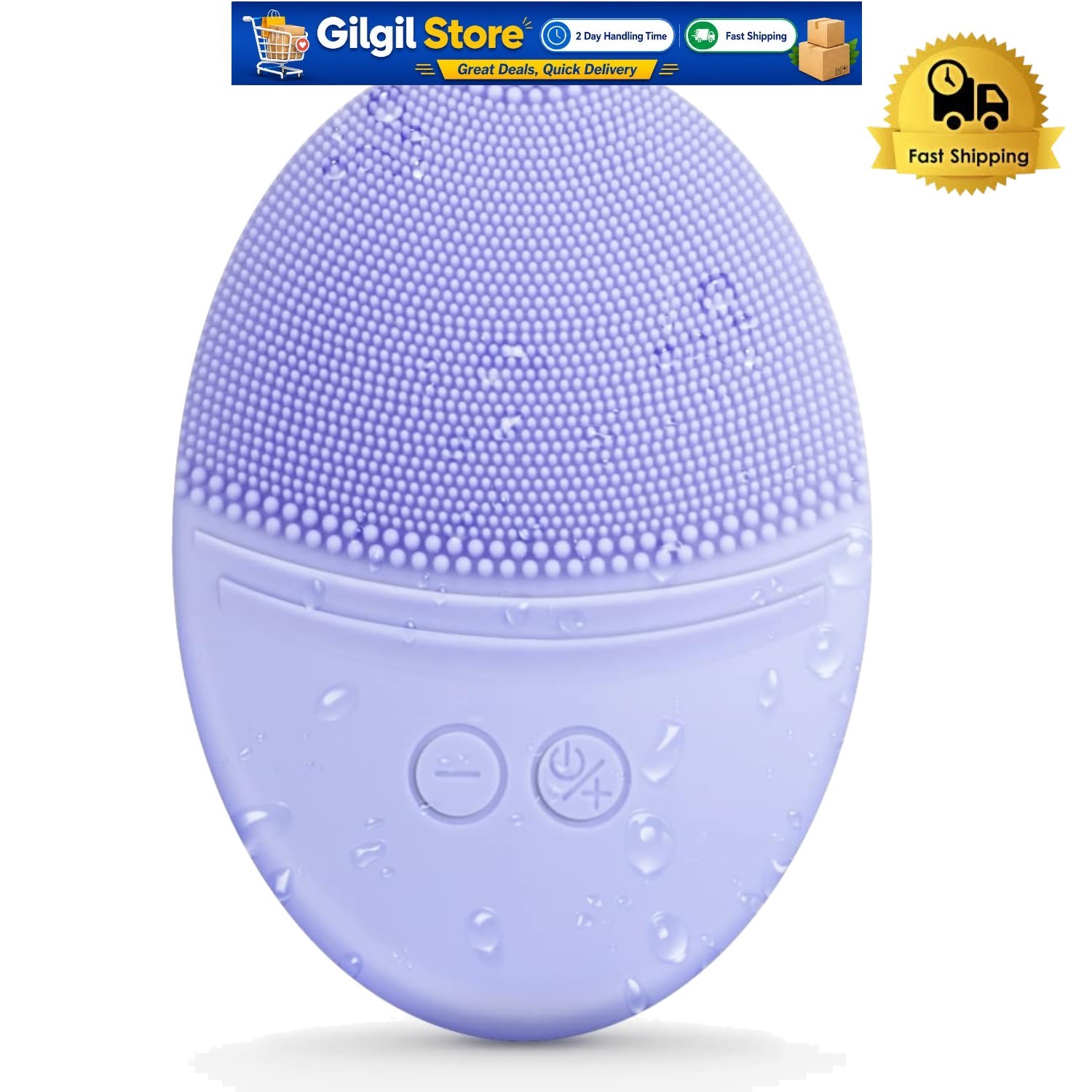 All-Skin Types Waterproof Sonic Facial Cleaning Brush – Rechargeable Violet