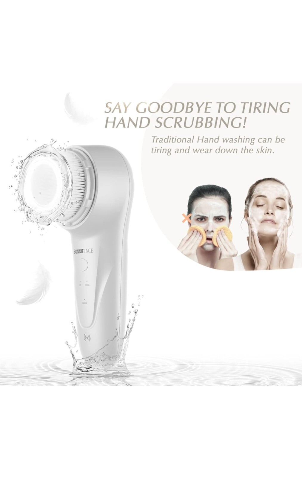 Bonnieface Sonic Facial Cleansing Brush for Deep and Through Facial Cleansing