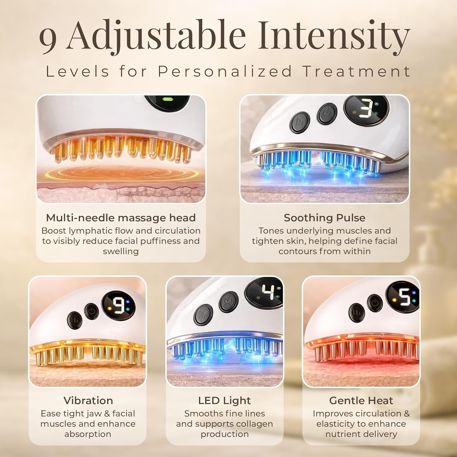 Lúmeve Lymphatic Contour Face Brush – Facial Massager for Gua Sha, Lymphatic Dra