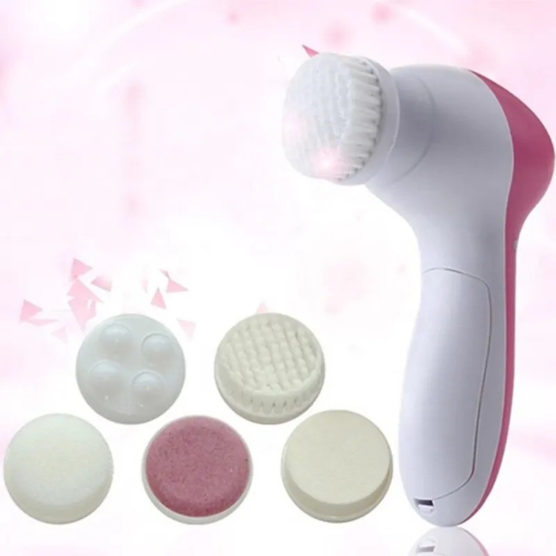 5 in 1 Electric Face Cleansing Brush Facial Cleaner Exfoliating Massager