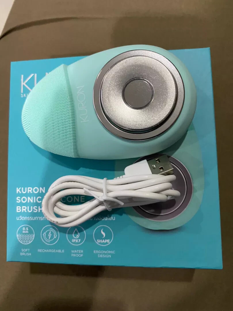 4In1 Kuron Sonic Silicone Brush Green Remove Makeup, Cleansing, Thermal, Massage