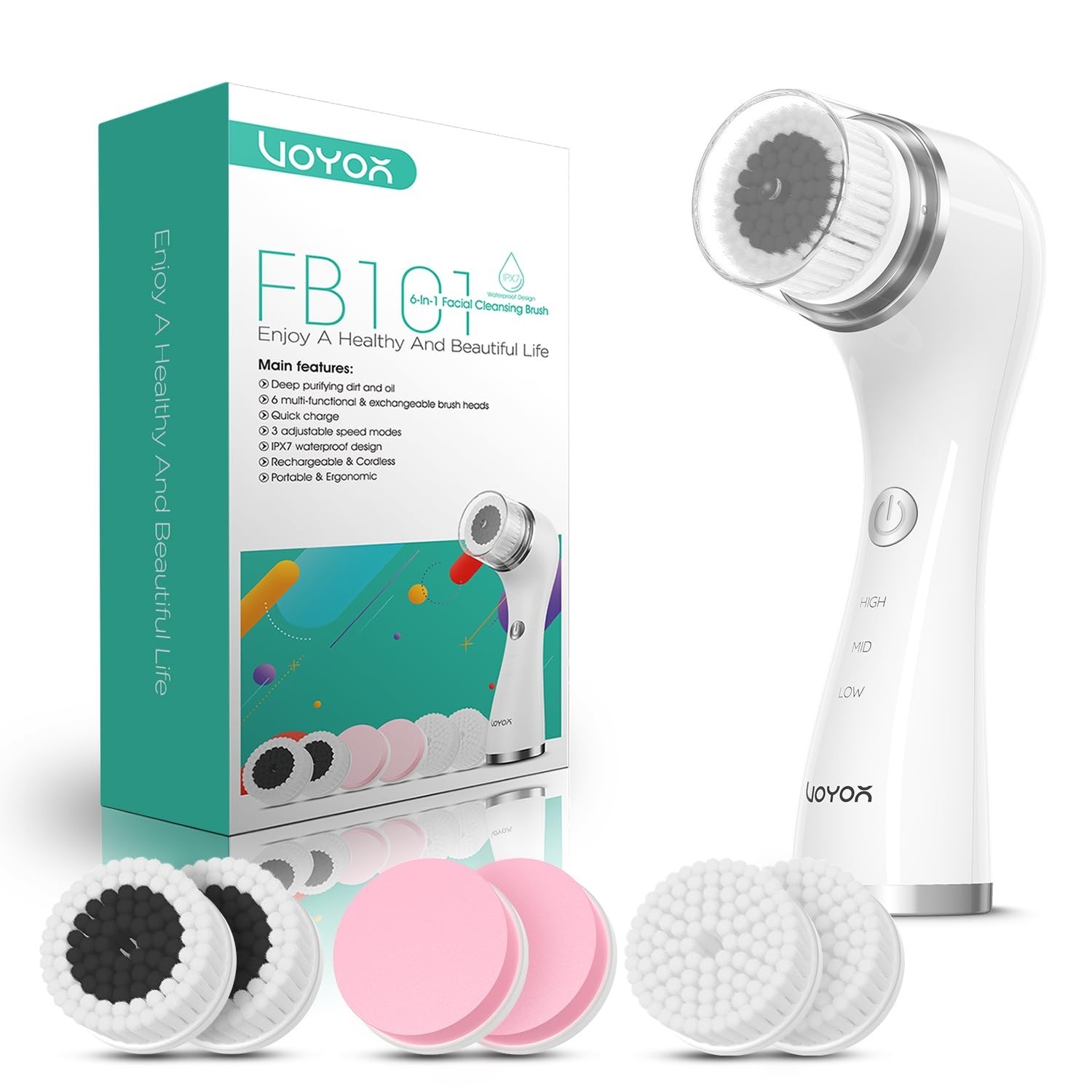 Electric Facial Cleansing Brush – Rechargeable Exfoliating Scrubber for Deep Cle
