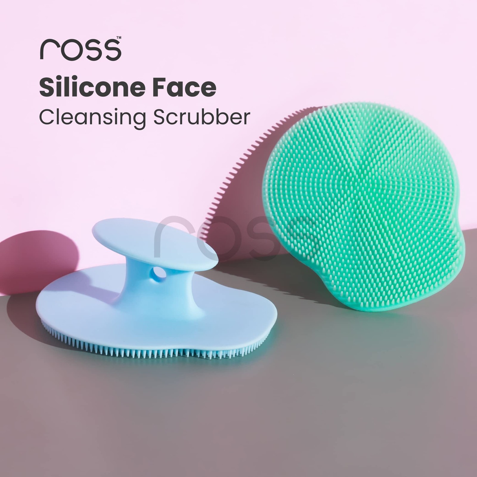 Ross Silicone Face Scrubber – Soft Bristles for Exfoliation & Cleansing (2 Pack)