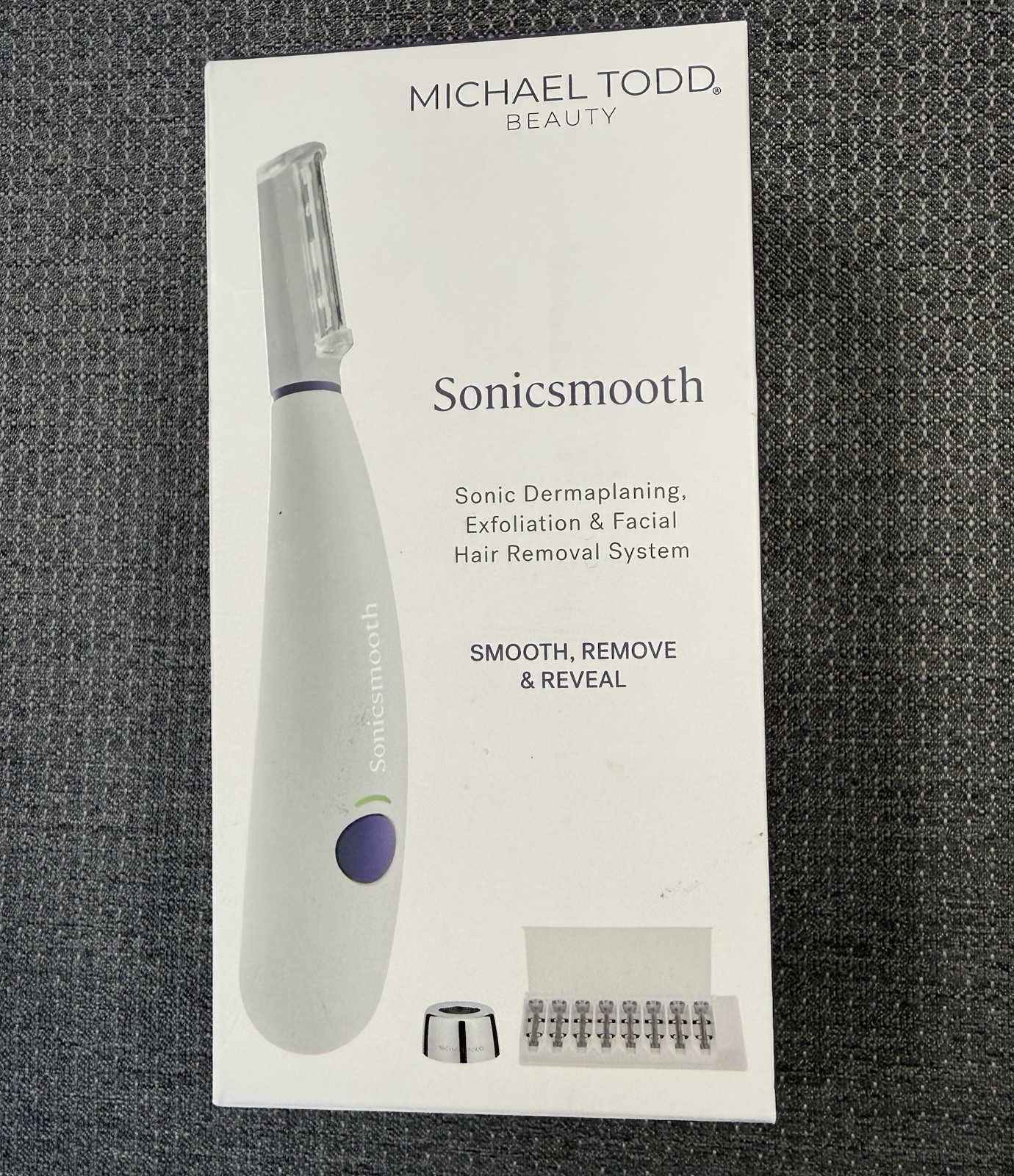 Michael Todd Sonicsmooth Pro+ Sonic Dermaplaning System Facial Hair Removal LED