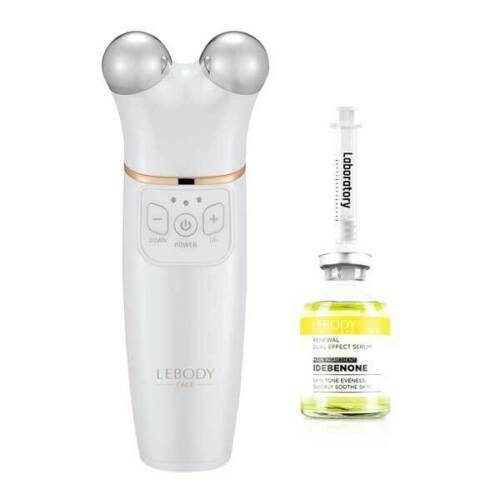 LEBODY FACE Massager Facial Toning Device White 1EA + IDEBENONE SERUM SET