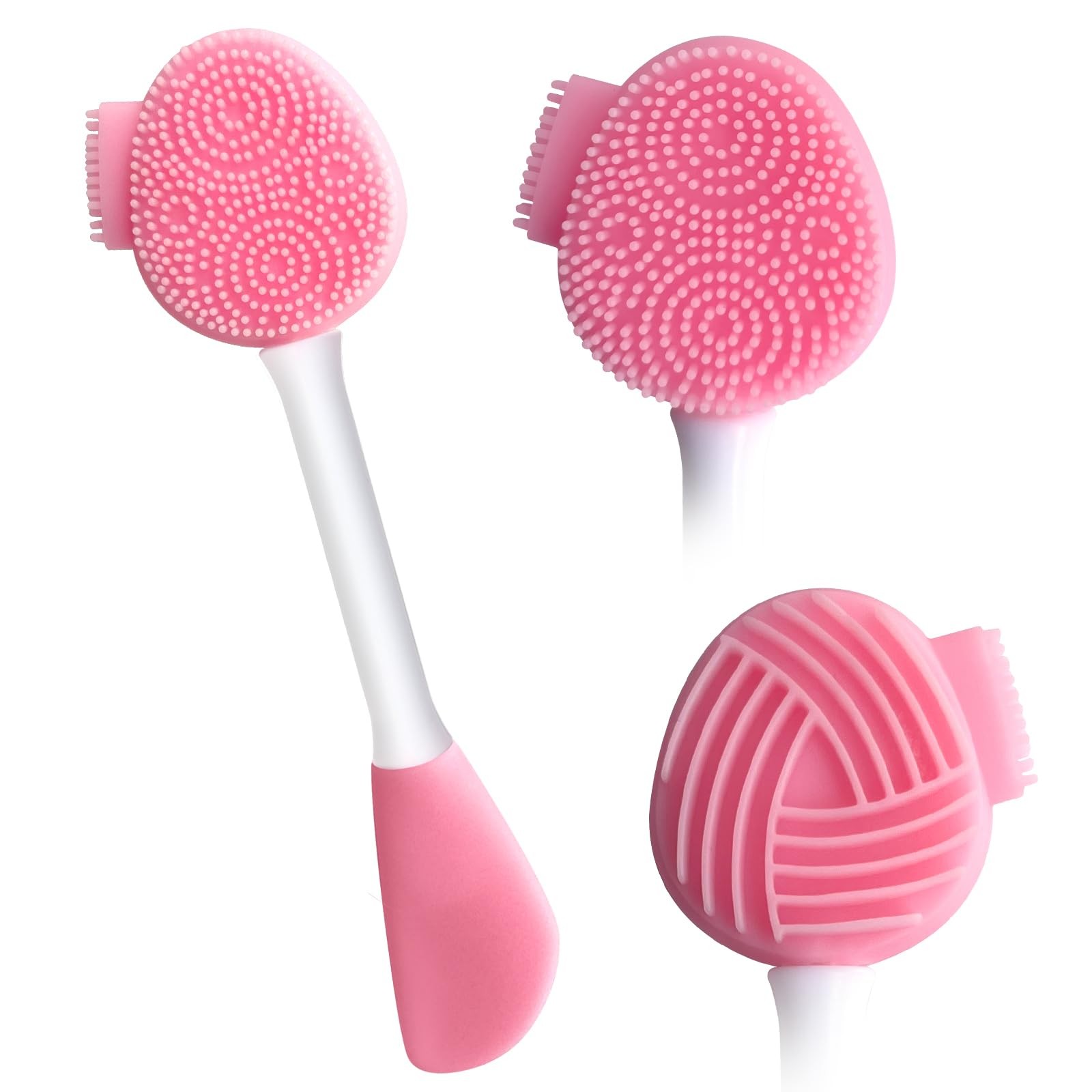 MUIIGOOD Silicone Face Scrubber Mask Brush Exfoliating Lip Pink
