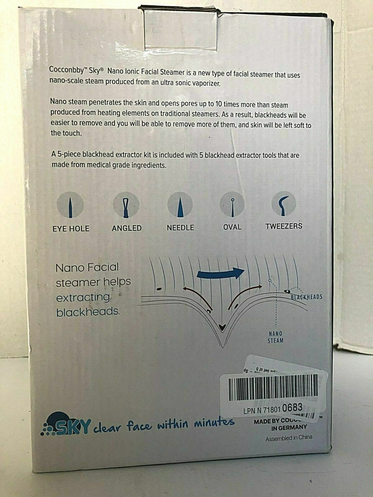 Sky Nano Ionic Facial Steamer Skin Renewal Cocconbby W/ Extractor kit Machine