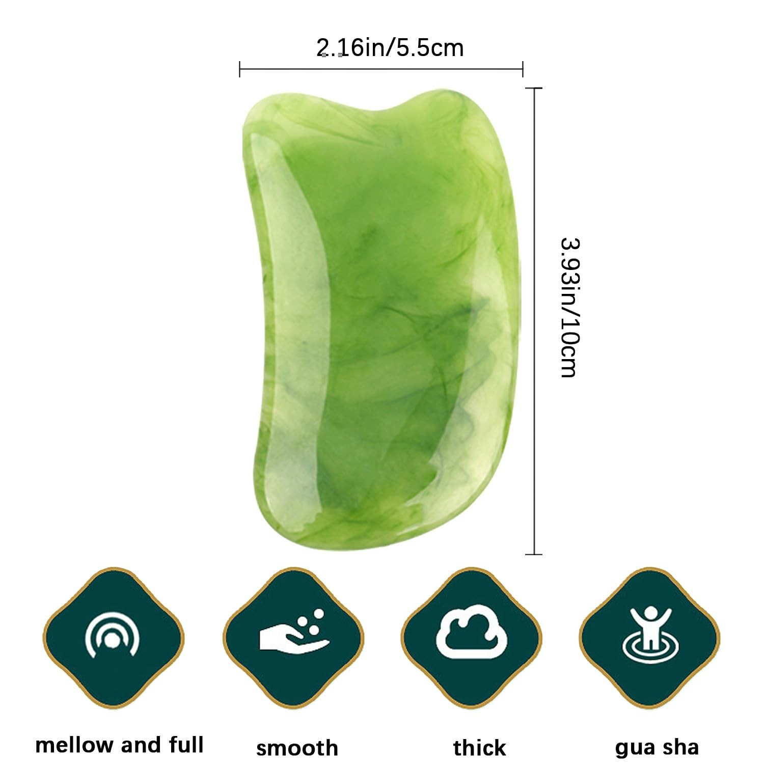 Qiifaiikooii Gua Sha Facial Tools for Skin Care, Decrease one size, Green