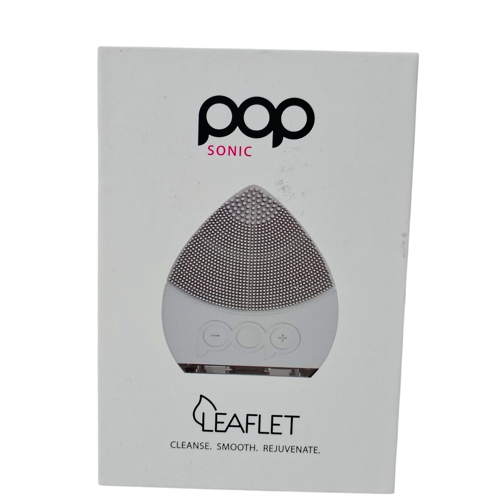 Pop Sonic Gray Facial Cleaning Device Leaflet Travel NEW Cleanse Smooth Recharge