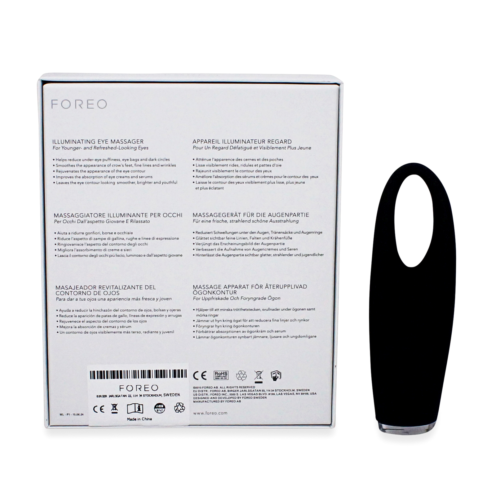 FOREO IRIS Illuminating Eye Massager Black