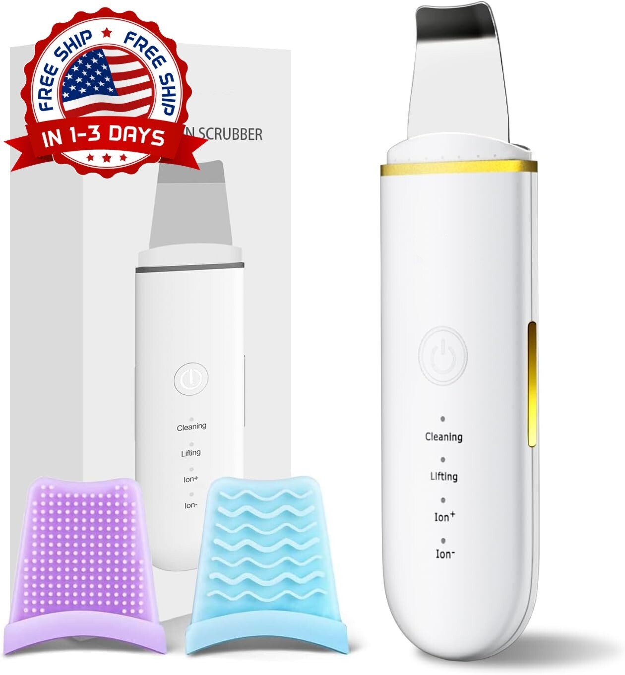 Depurador De La Piel Facial Espatula De Limpieza Profunda Ultrasonica Peeling