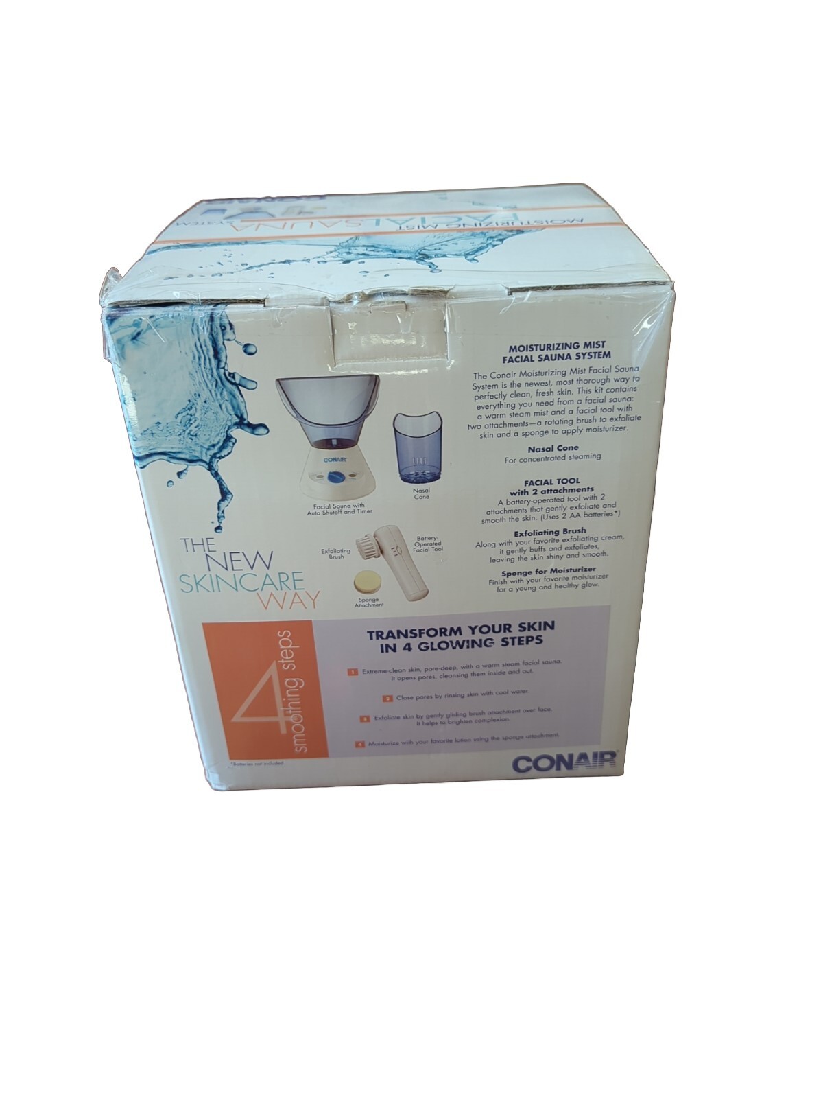 Conair Moisturizing Mist Facial Sauna System MDF3 Steam Exfoliate Tool Skin Care