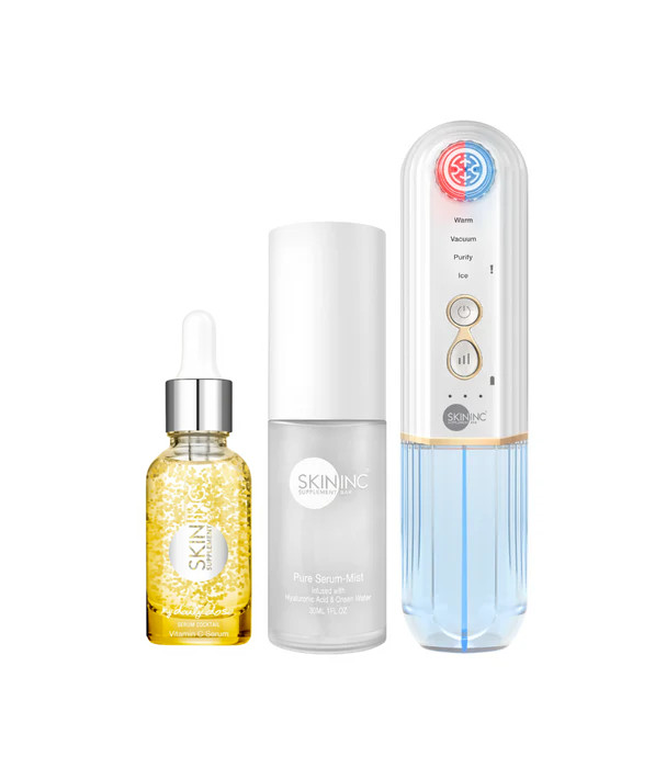 Skin Inc Deepcare O2 Hydro-Facial Pore Refiner Set w Pure Serum Mist & Vitamin C