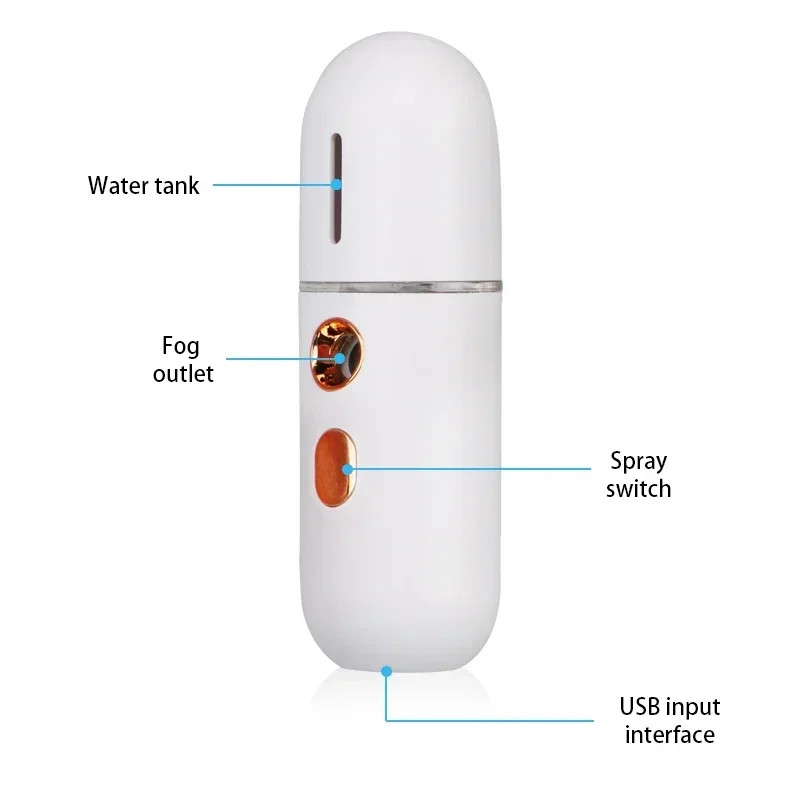 Mini Portable Humidifier Nano Mister Facial Steamer Device Beauty Spray Hydratin