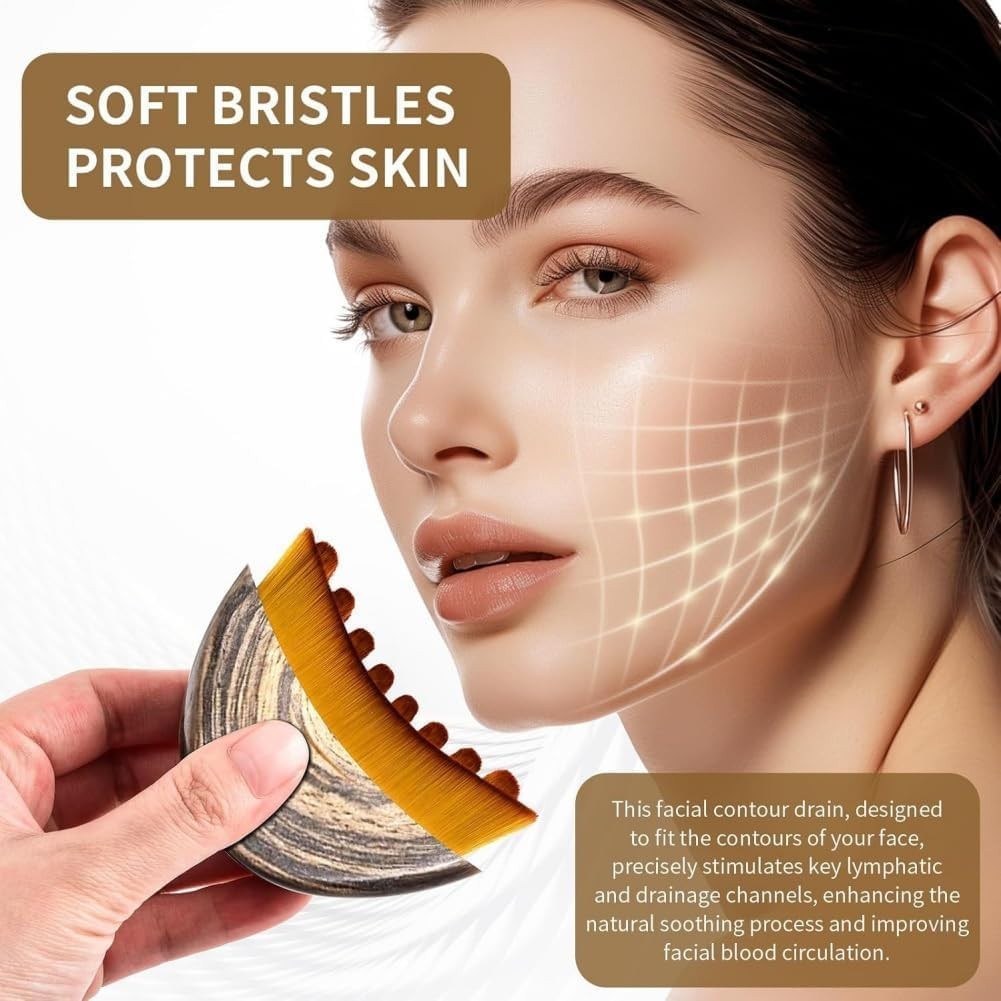 Lymphatic Face Brush,Manual Facial Cleansing Brush for Sensitive Skin, Lymphatic