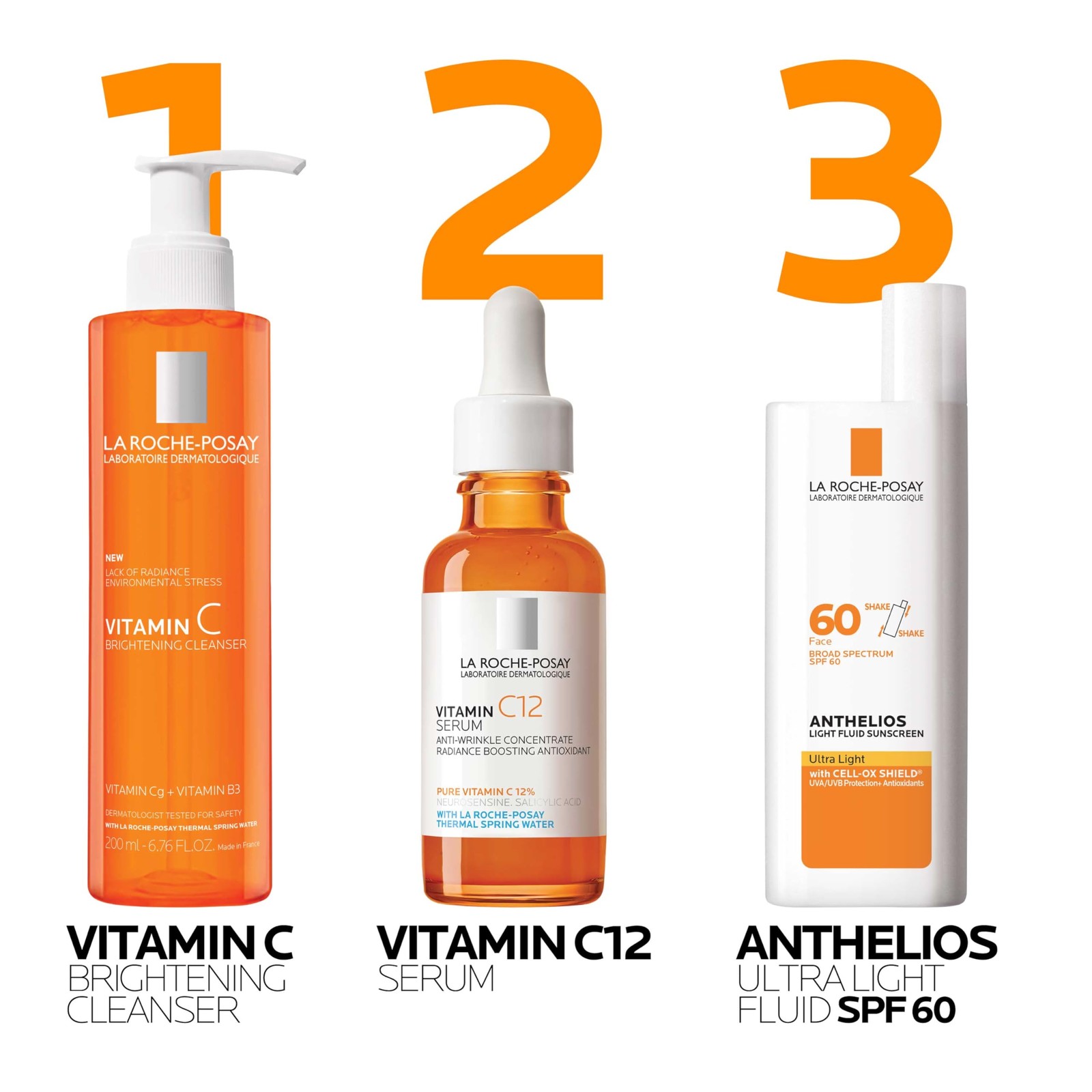 La Roche-Posay Vitamin C Brightening Face Wash, Gentle 6.76 Ounce (Pack of 1)