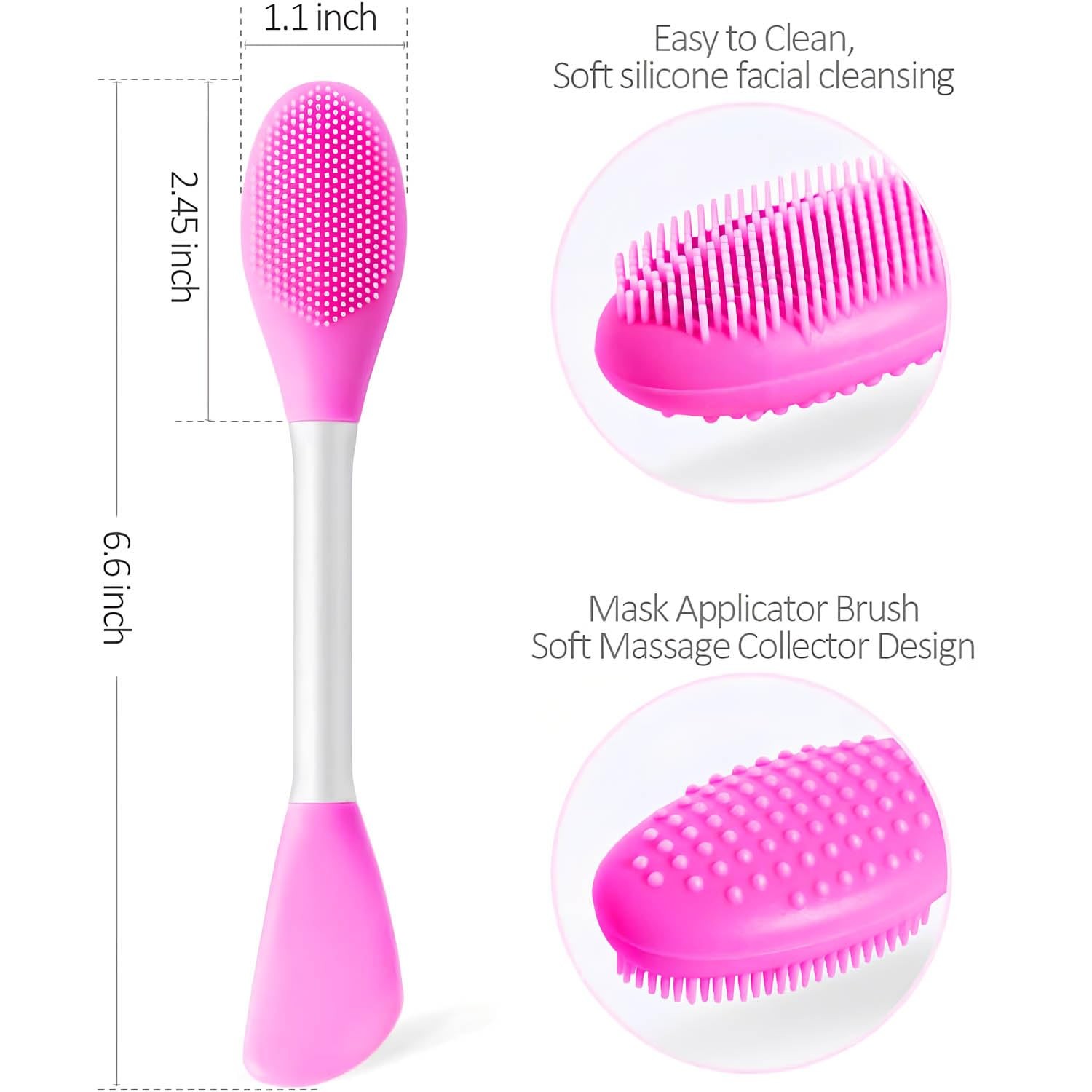 Face Scrubber,2 PCS Silicone Brush,Facial One Size, Multicolored