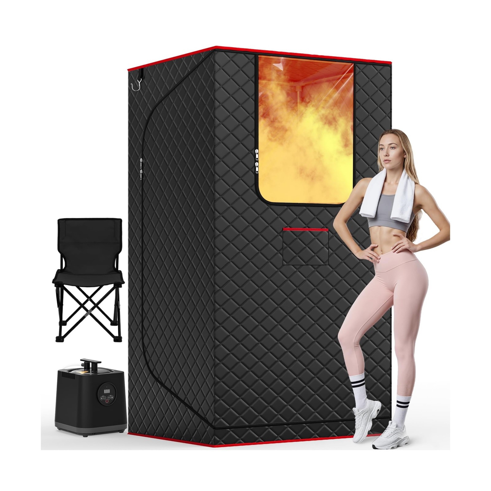 Manastin Upgraded Portable Steam Sauna for Home, Sauna Tent with 3L/1200W Ste…