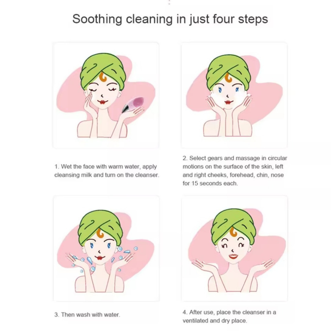 Silicone Electric Face Cleansing Brush, Massage Relaxation Tool