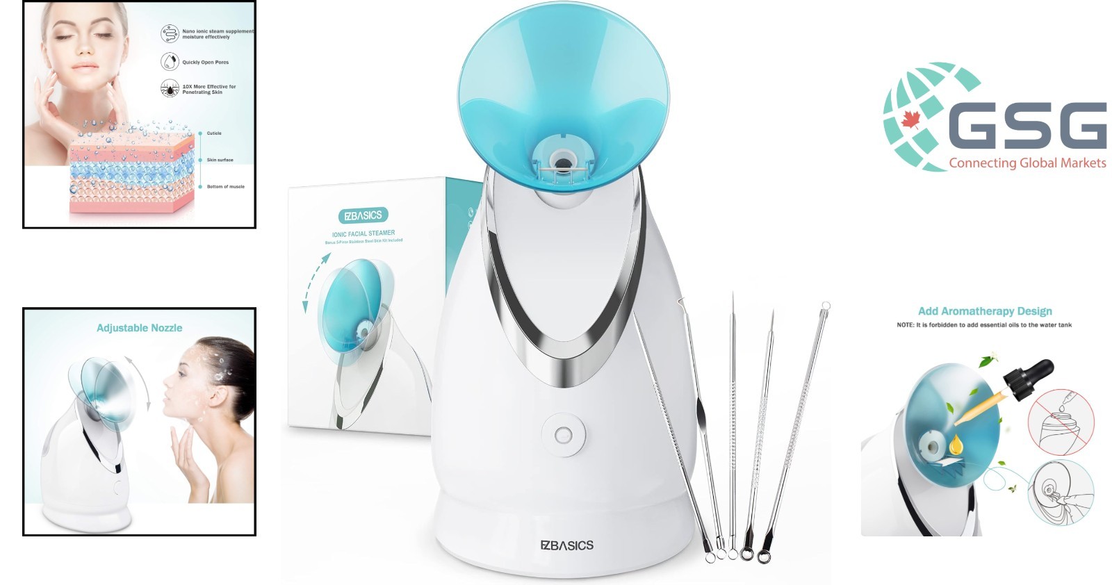 UPGRADED IONIC FACE STEAMER WITH SKIN KIT FOR SPA-LIKE AT-HOME FACIALS