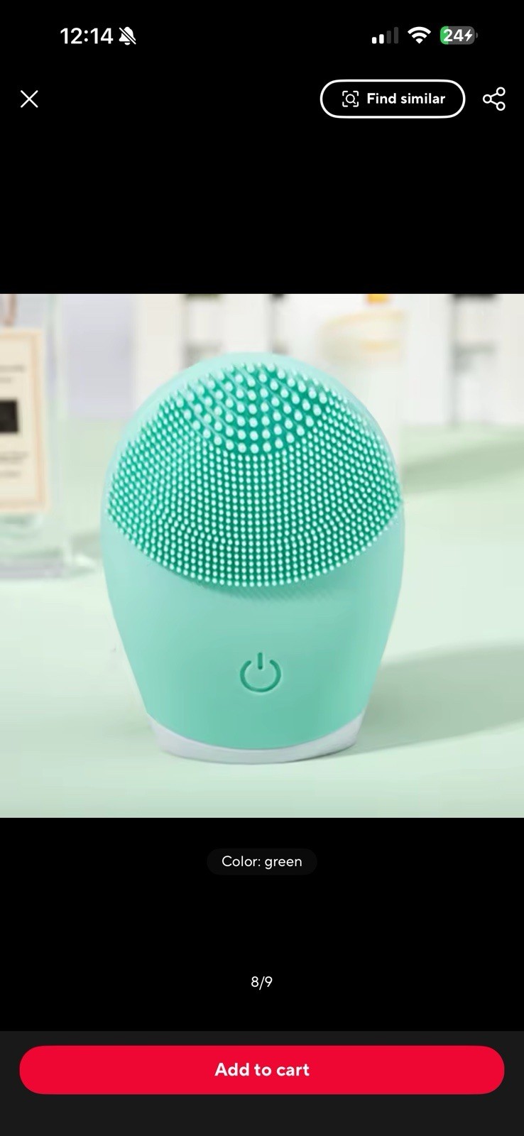 Household Electric Facial Cleanser, Battery Silicone Waterproof Face Washer