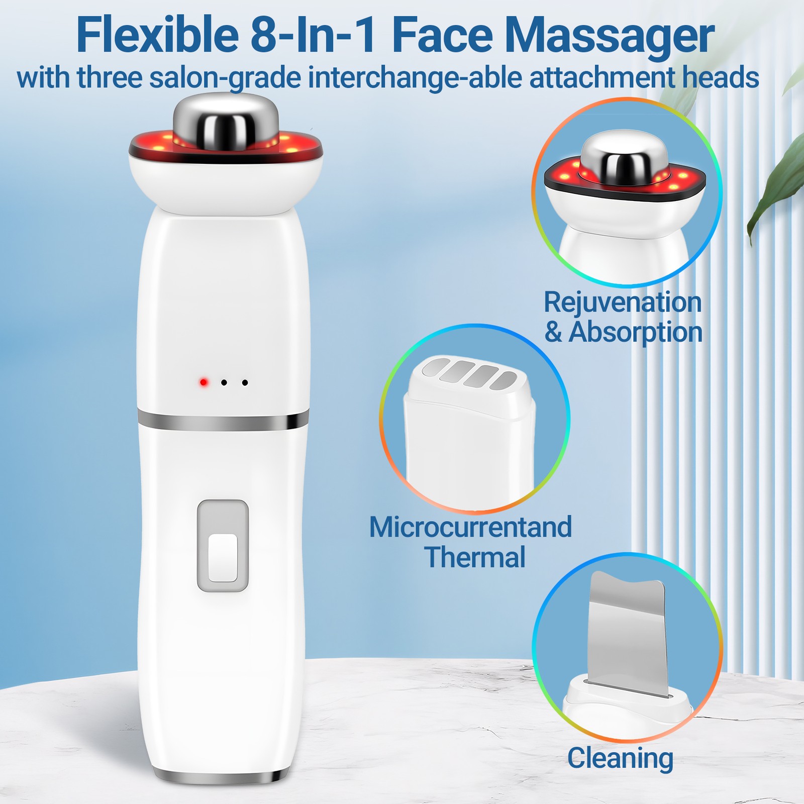 4-in-1 Facial Clean Skin Scrubber Vibration Peeling Deep Massager Home Use