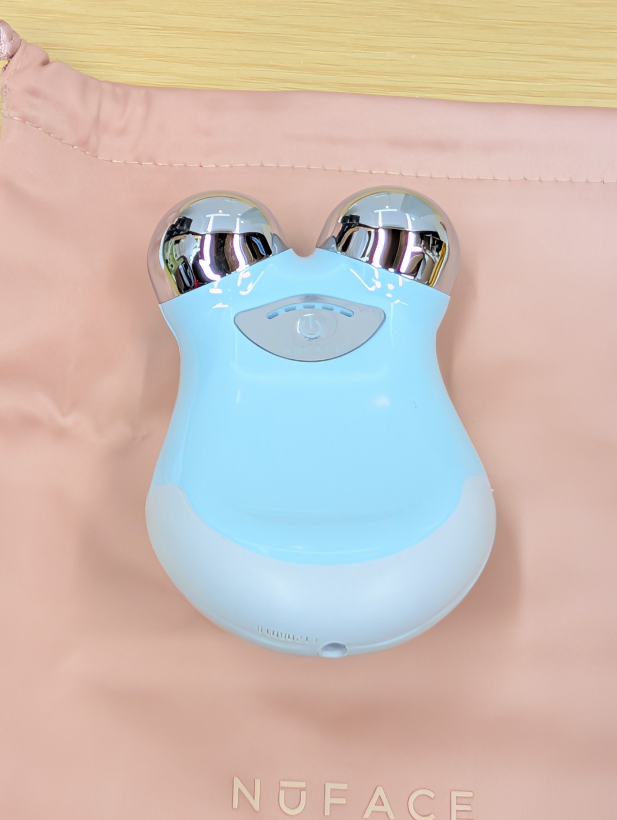 NuFACE Mini Petite Facial Toning Device Blue w/Charging Cord Carrying Bag Brush