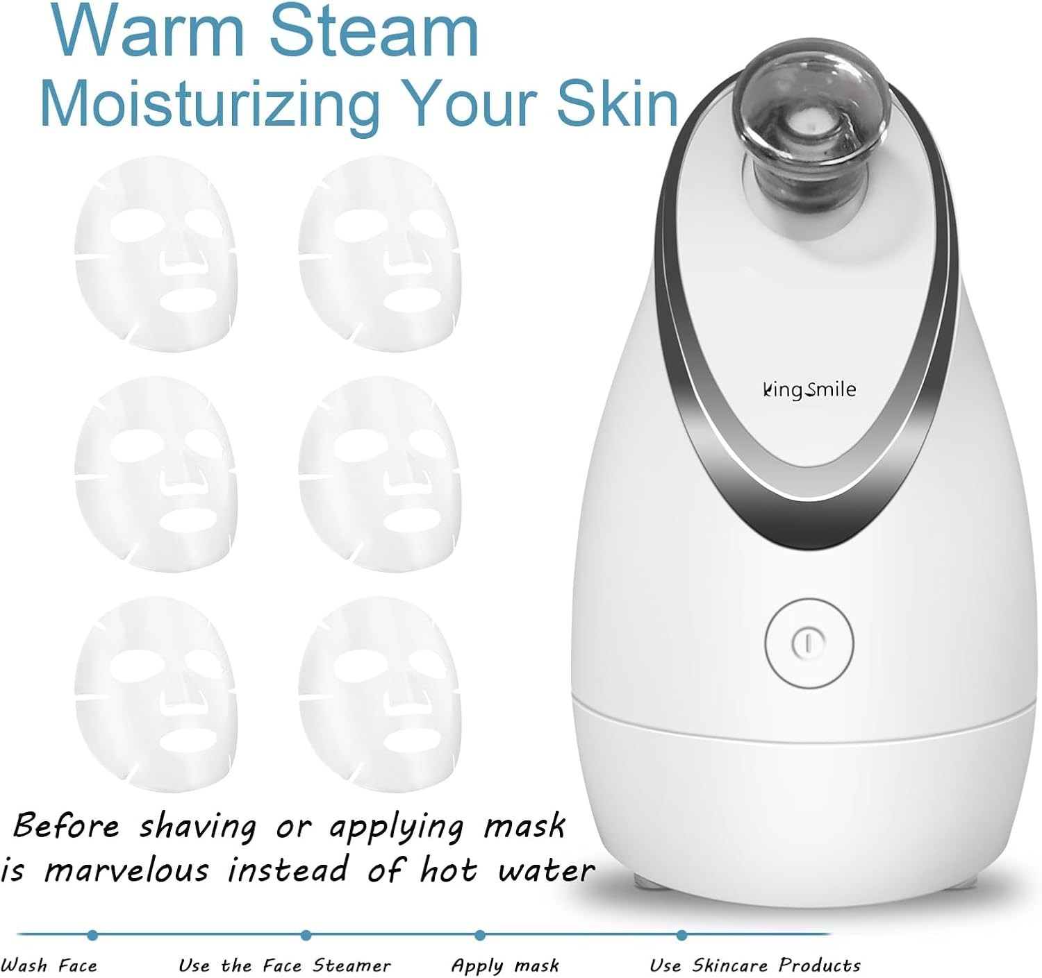 Professional Ionic Facial Steamer – Deep Clean & Hydrate with Headband & Tools