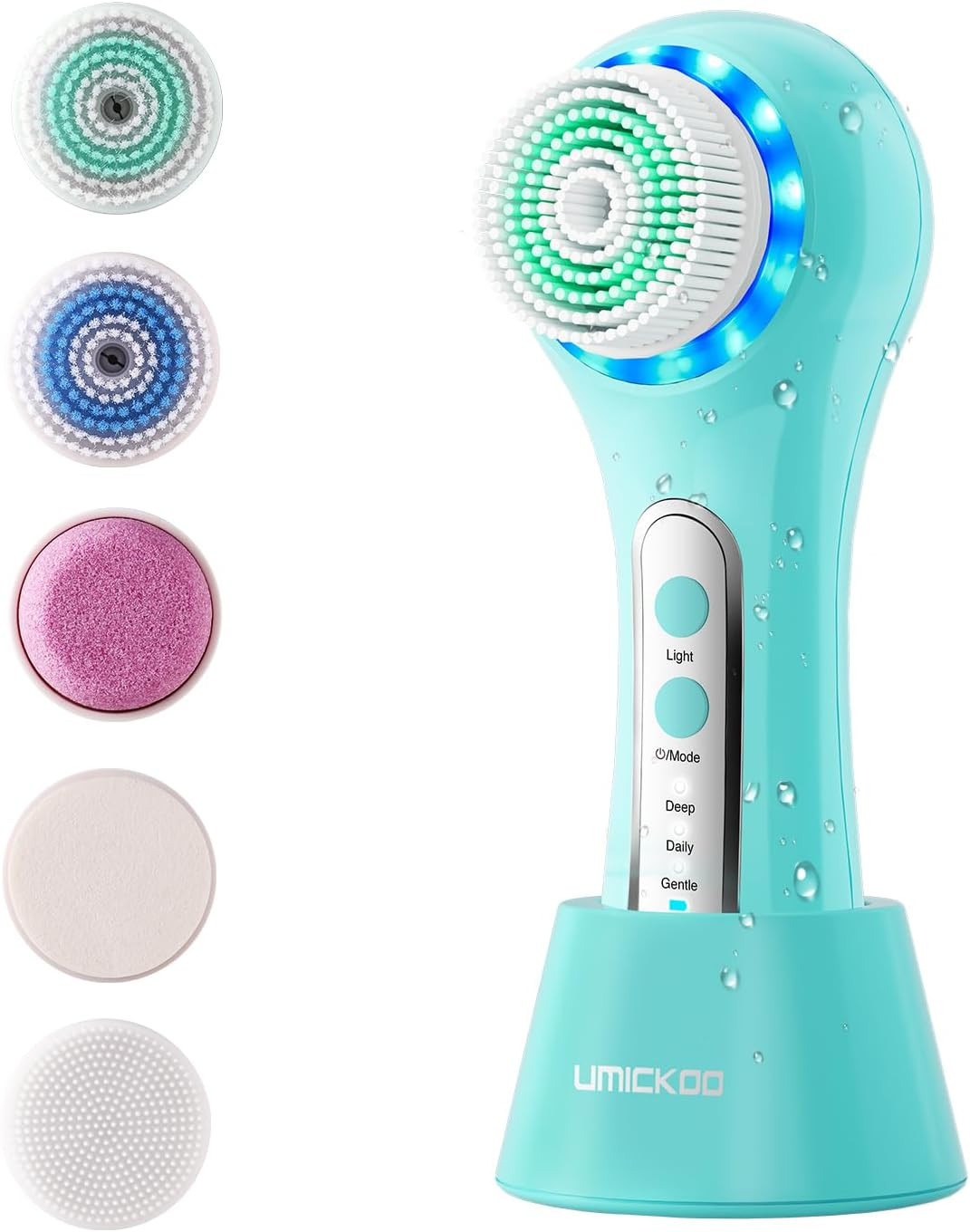 Face Scrubber Exfoliator, Rechargeable Facial Cleansing Brush with 2-Way Rotati